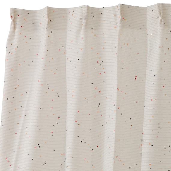 デザインレースカーテン(RL219 ベージュ 100X108X2) 5枚目画像