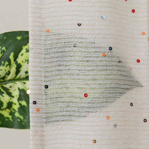 デザインレースカーテン(RL219 ベージュ 100X108X2) 6枚目画像