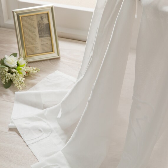 デザインレースカーテン(RL220 ホワイト 100X108X2) 1枚目画像