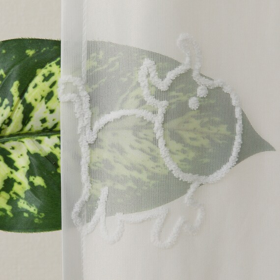 デザインレースカーテン(RL220 ホワイト 100X108X2) 6枚目画像