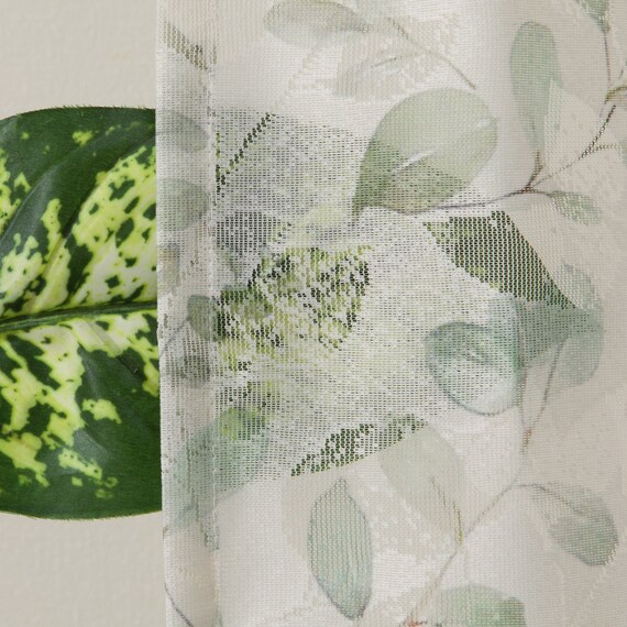 デザインレースカーテン(RL222 グリーン 100X108X2) 6枚目画像