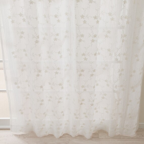 デザインレースカーテン(RL223 アイボリー 100X108X2) 8枚目画像