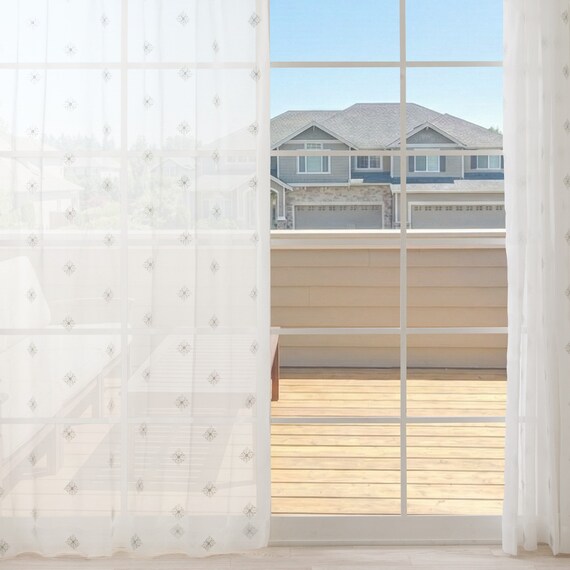 デザインレースカーテン(RL224 アイボリー 100X108X2) 2枚目画像