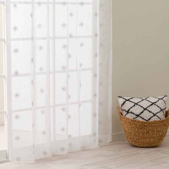 デザインレースカーテン(RL224 アイボリー 100X108X2) 3枚目画像