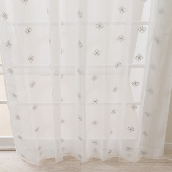 デザインレースカーテン(RL224 アイボリー 100X108X2) 8枚目画像