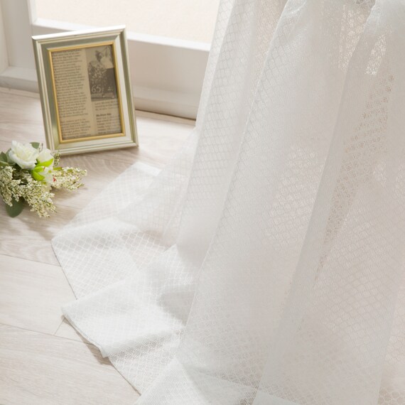 デザインレースカーテン(RL225 ホワイト 100X108X2) 1枚目画像