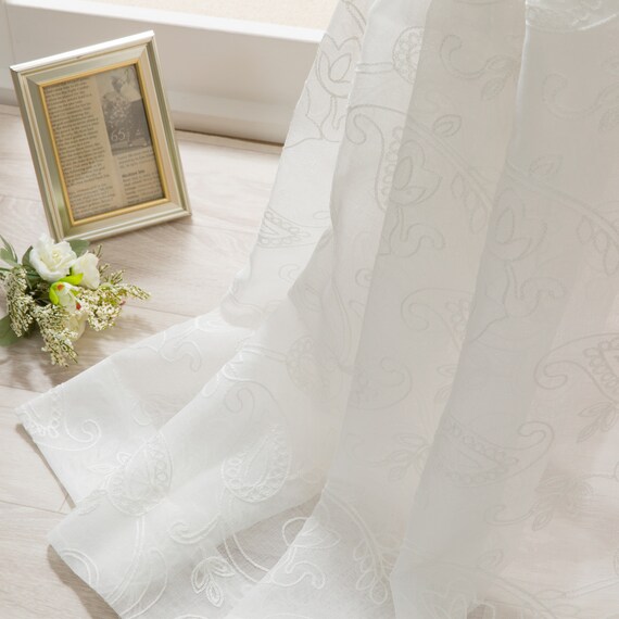 デザインレースカーテン(RL226 アイボリー 100X108X2) 1枚目画像