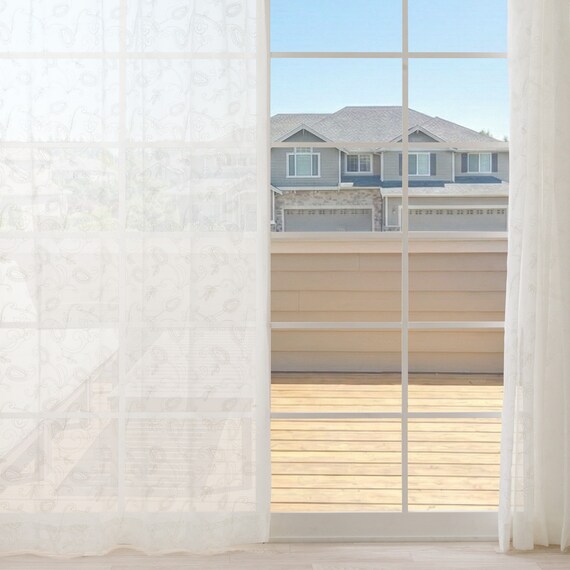 デザインレースカーテン(RL226 アイボリー 100X108X2) 2枚目画像