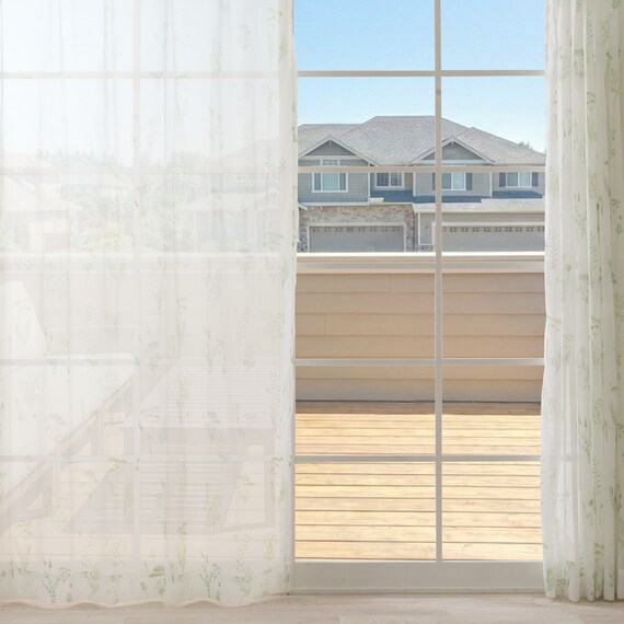 デザインレースカーテン(RL229 グリーン 100X108X2) 2枚目画像