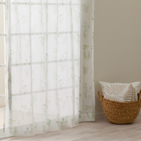 デザインレースカーテン(RL229 グリーン 100X108X2) 3枚目画像