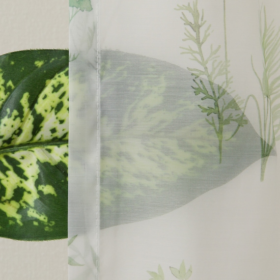 デザインレースカーテン(RL229 グリーン 100X108X2) 6枚目画像