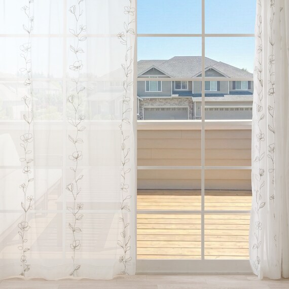 デザインレースカーテン(RL230 アイボリー 100X108X2) 2枚目画像