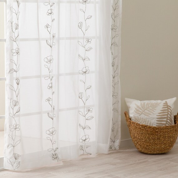 デザインレースカーテン(RL230 アイボリー 100X108X2) 3枚目画像