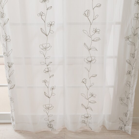 デザインレースカーテン(RL230 アイボリー 100X108X2) 8枚目画像