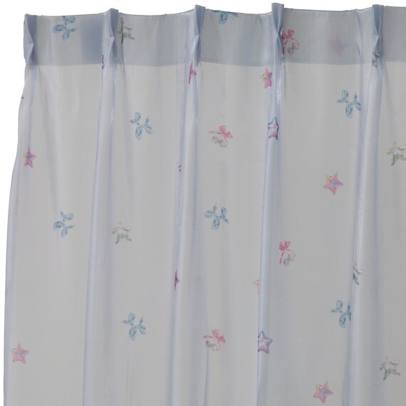 デザインレースカーテン(RL231 ブルー 100X108X2) 5枚目画像