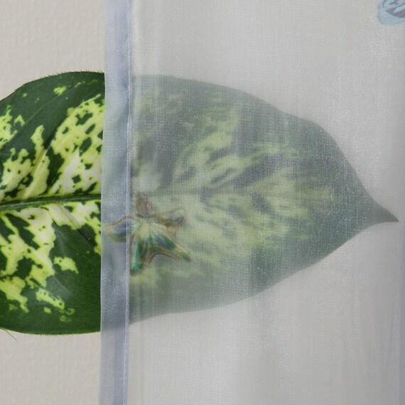 デザインレースカーテン(RL231 ブルー 100X108X2) 6枚目画像