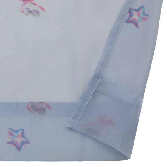 デザインレースカーテン(RL231 ブルー 100X108X2) 7枚目画像