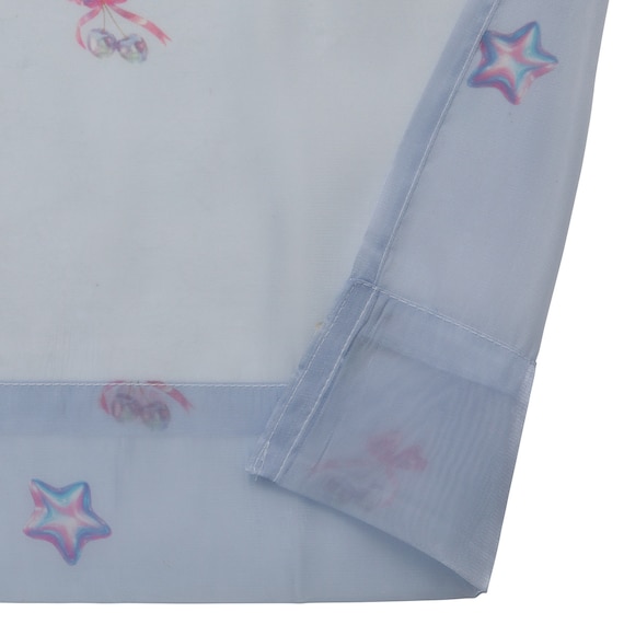 デザインレースカーテン(RL231 ブルー 100X108X2) 7枚目画像