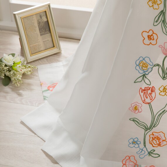 デザインレースカーテン(RL233 アイボリー 100X108X2) 1枚目画像