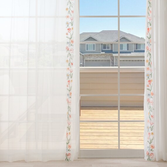 デザインレースカーテン(RL233 アイボリー 100X108X2) 2枚目画像