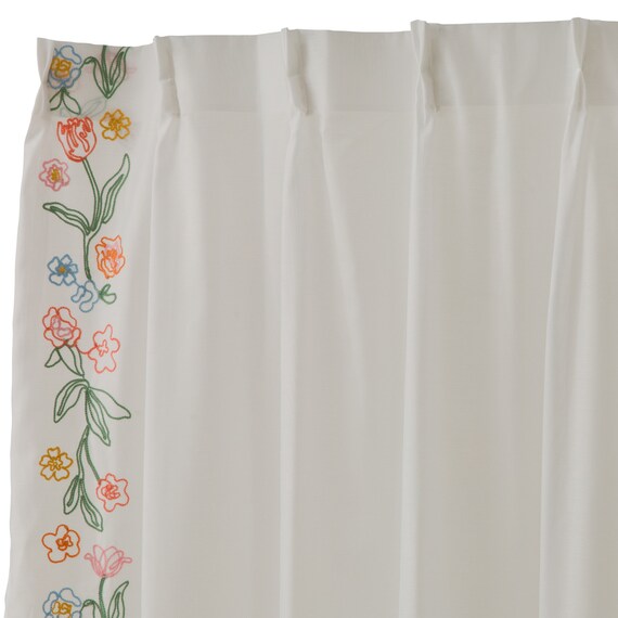 デザインレースカーテン(RL233 アイボリー 100X108X2) 5枚目画像