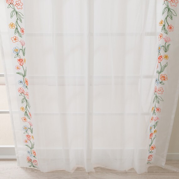 デザインレースカーテン(RL233 アイボリー 100X108X2) 8枚目画像