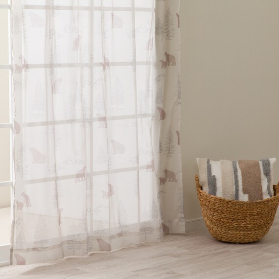 デザインレースカーテン(RL234 ベージュ 100X108X2) 3枚目画像