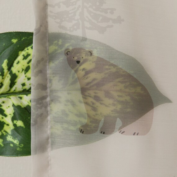 デザインレースカーテン(RL234 ベージュ 100X108X2) 6枚目画像