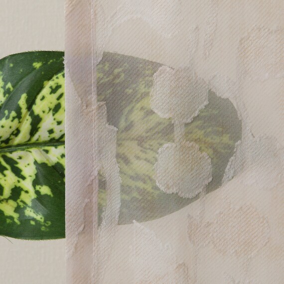 デザインレースカーテン(RL235 ベージュ 100X108X2) 6枚目画像