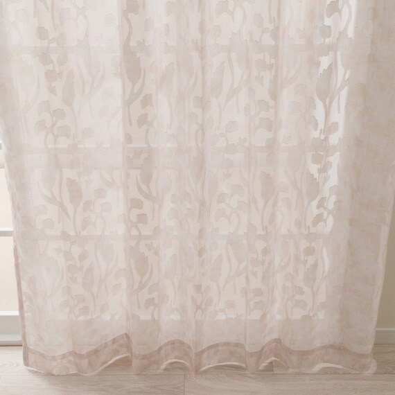 デザインレースカーテン(RL235 ベージュ 100X108X2) 8枚目画像