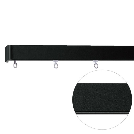 オーダーカーテンレール(NTレガートユニ Aセット ブラック シングル 2.00m) 1枚目画像