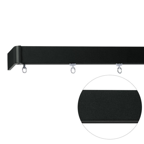 オーダーカーテンレール(NTレガートユニ Mセット ブラック シングル 2.00m) 1枚目画像