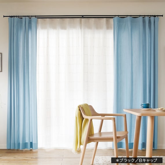 オーダーカーテンレール(NTモノ Bセット ブラック シングル1.20m) 10枚目画像