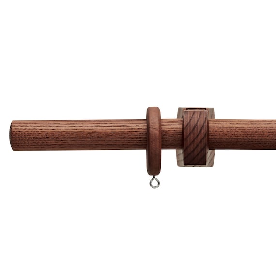 オーダーカーテンレール(NTノルディ25 Bセット ウォールナット シングル1.20m) 1枚目画像