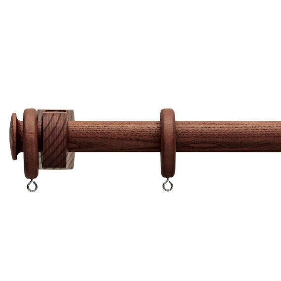 オーダーカーテンレール(NTノルディ25 Dセット ウォールナット シングル1.20m) 1枚目画像