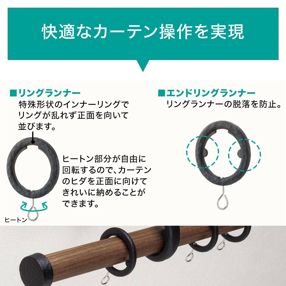 オーダーカーテンレール(NTルブラン22 Aセット チェリー＆ラテホワイト