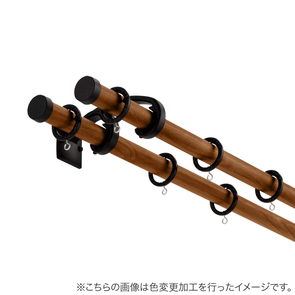 黒のカーテンレール　約143〜223cm     2セットあり CRADSETPR050WBD.jpg