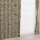 裏地付き遮光2級・遮熱ジャカードカーテン(PK321 イエロー 100X110X2) 1枚目画像