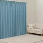 遮光2級・遮熱カーテン&ミラーレース4枚セット(RP020 ブルー 100X110X4) 2枚目画像