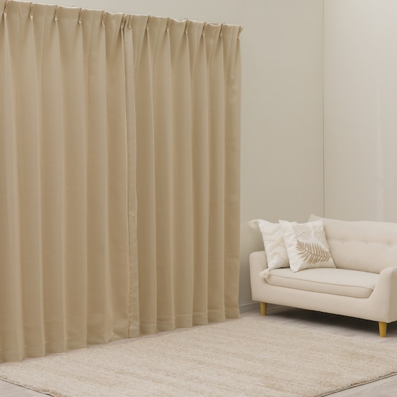 遮光2級・遮熱カーテン&ミラーレース4枚セット(RP020 ベージュ 100X110X4) 2枚目画像