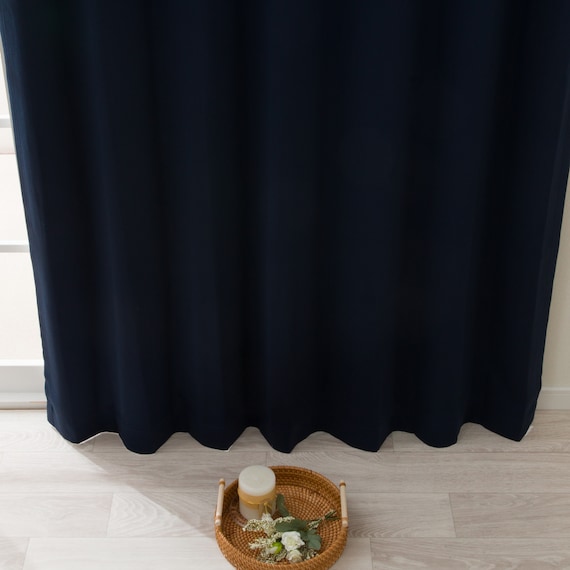 遮光1級・遮熱カーテン&ミラーレース4枚セット(RP020 ネイビー 100X110X4) 8枚目画像