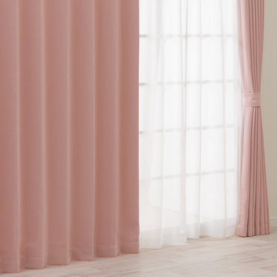 遮光2級・遮熱カーテン&ミラーレース4枚セット(RP020 ローズ 100X110X4) 1枚目画像