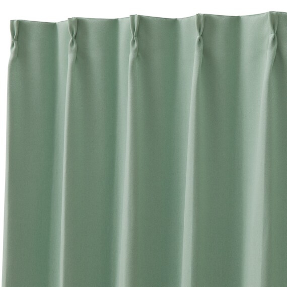 遮光2級・遮熱カーテン&ミラーレース4枚セット(RP020 グリーン 100X110X4) 4枚目画像