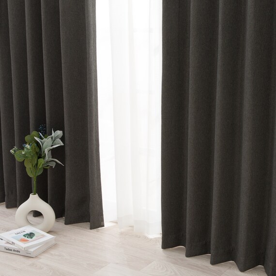 遮光2級・遮熱カーテン&ミラーレース4枚セット(RP021 ダークグレー 100X110X4) 9枚目画像