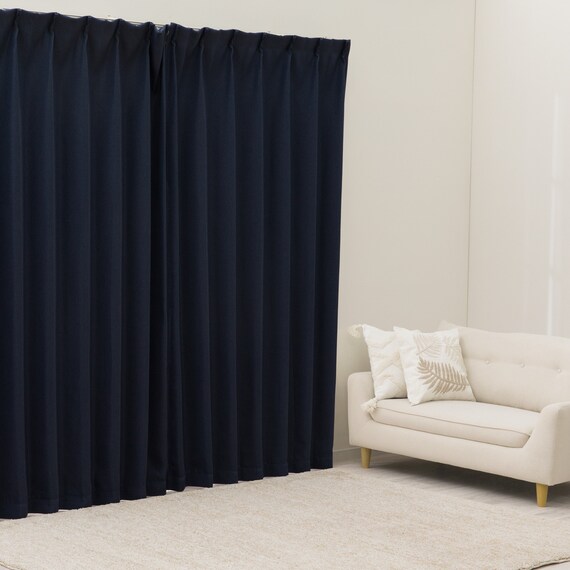 遮光1級･遮熱カーテン＆ミラーレース4枚セット(RP021 ネイビー 100X110X4) 2枚目画像