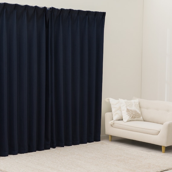 遮光1級・遮熱カーテン&ミラーレース4枚セット(RP021 ネイビー 100X110X4) 2枚目画像