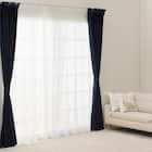 遮光1級・遮熱カーテン&ミラーレース4枚セット(RP021 ネイビー 100X110X4) 3枚目画像