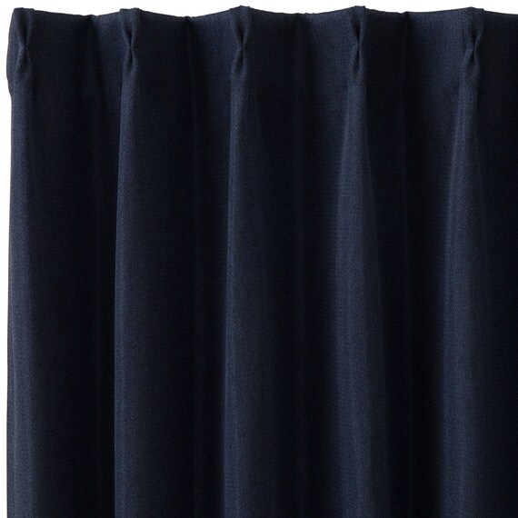 遮光1級・遮熱カーテン&ミラーレース4枚セット(RP021 ネイビー 100X110X4) 4枚目画像