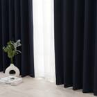 遮光1級･遮熱カーテン＆ミラーレース4枚セット(RP021 ネイビー 100X110X4) 9枚目画像