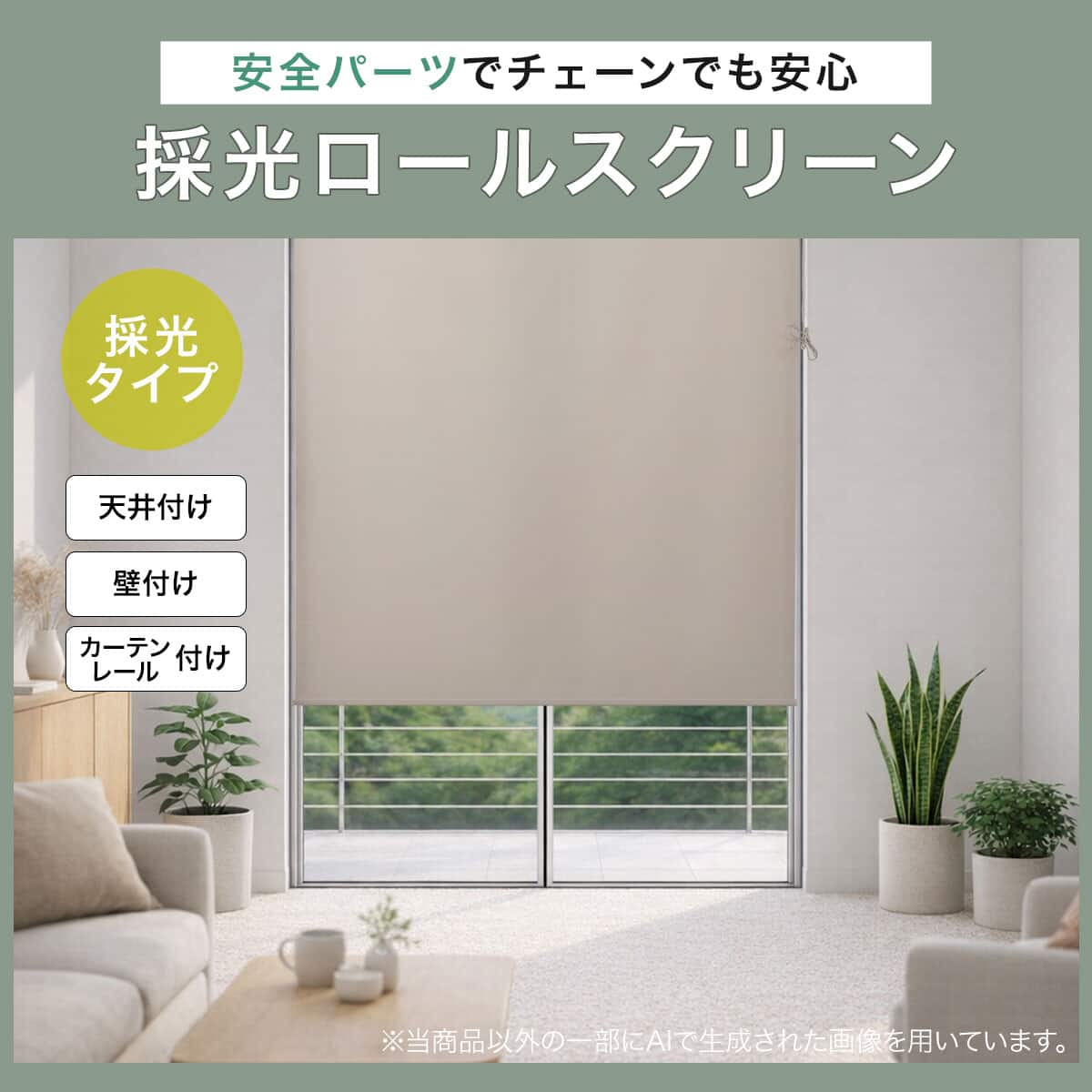 採光ロールスクリーン(AS02 モカ 90X220) | ニトリネット【公式】 家具